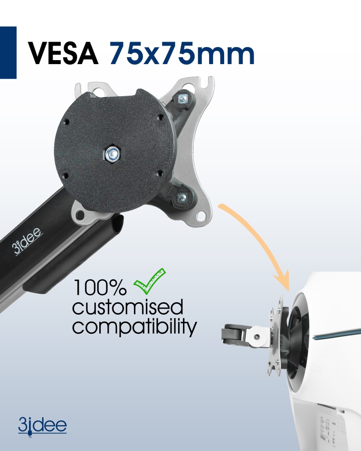 VESA adapter compatible with Samsung monitor (Odyssey G9, Neo G9, G8, Neo G8, G7) - 75x75mm