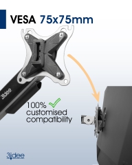 VESA adapter compatible with HP All-in-One-PC (Z32k G3) - 75x75mm